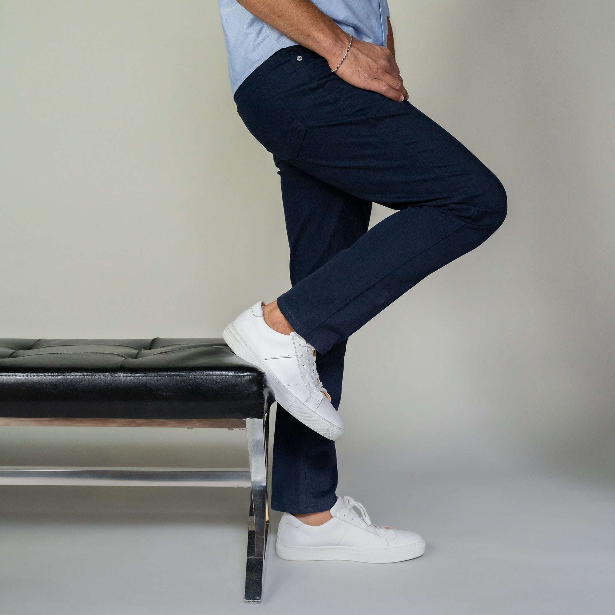 Italian 5-Pocket Pants - Navy