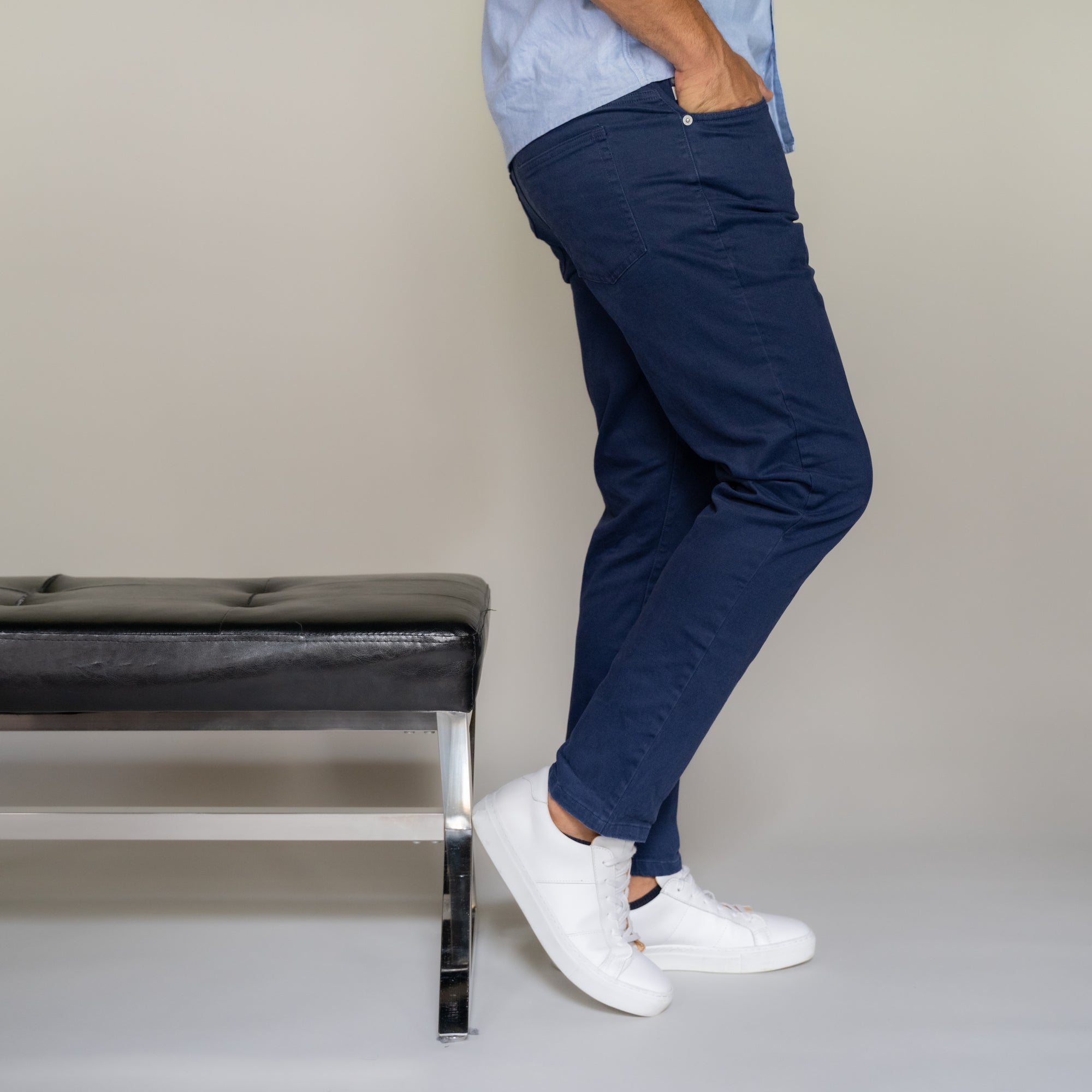 Italian 5-Pocket Pants - Navy